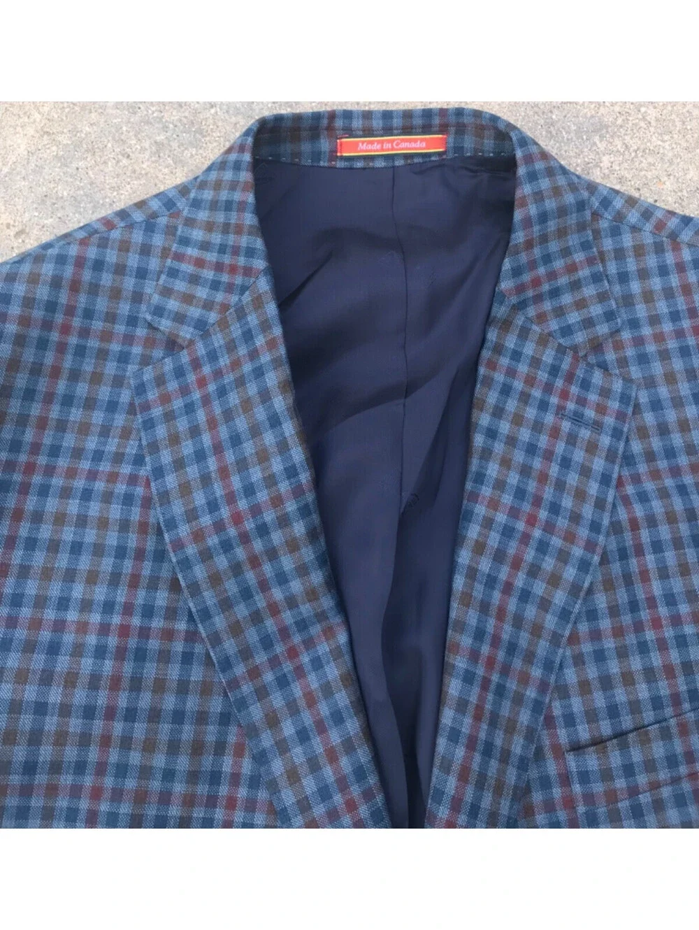 Daniel Cremieux Fine Capolavoro Jacket checkered Blazer Wool Made in Canada 44